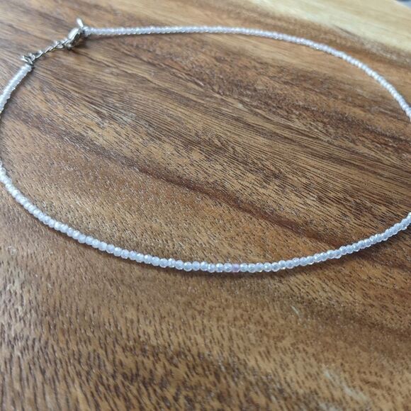 Beaded choker mini beads gemstone necklace bracelet white NWT - Picture 6 of 6